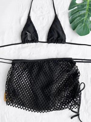 ‘Stella’ mesh bikini set in Black (8893695394075)