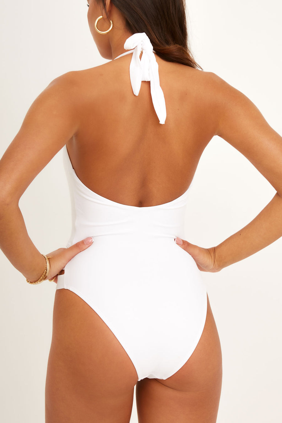 Ibiza Luxe Strappy One Piece Swimsuit in white (6777406062701)