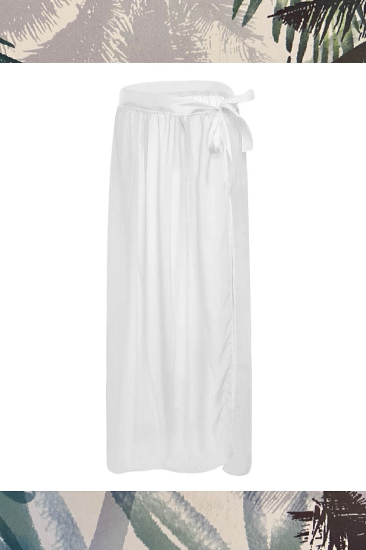 ‘Zara’ Chiffon White Maxi Skirt (1482247831661)