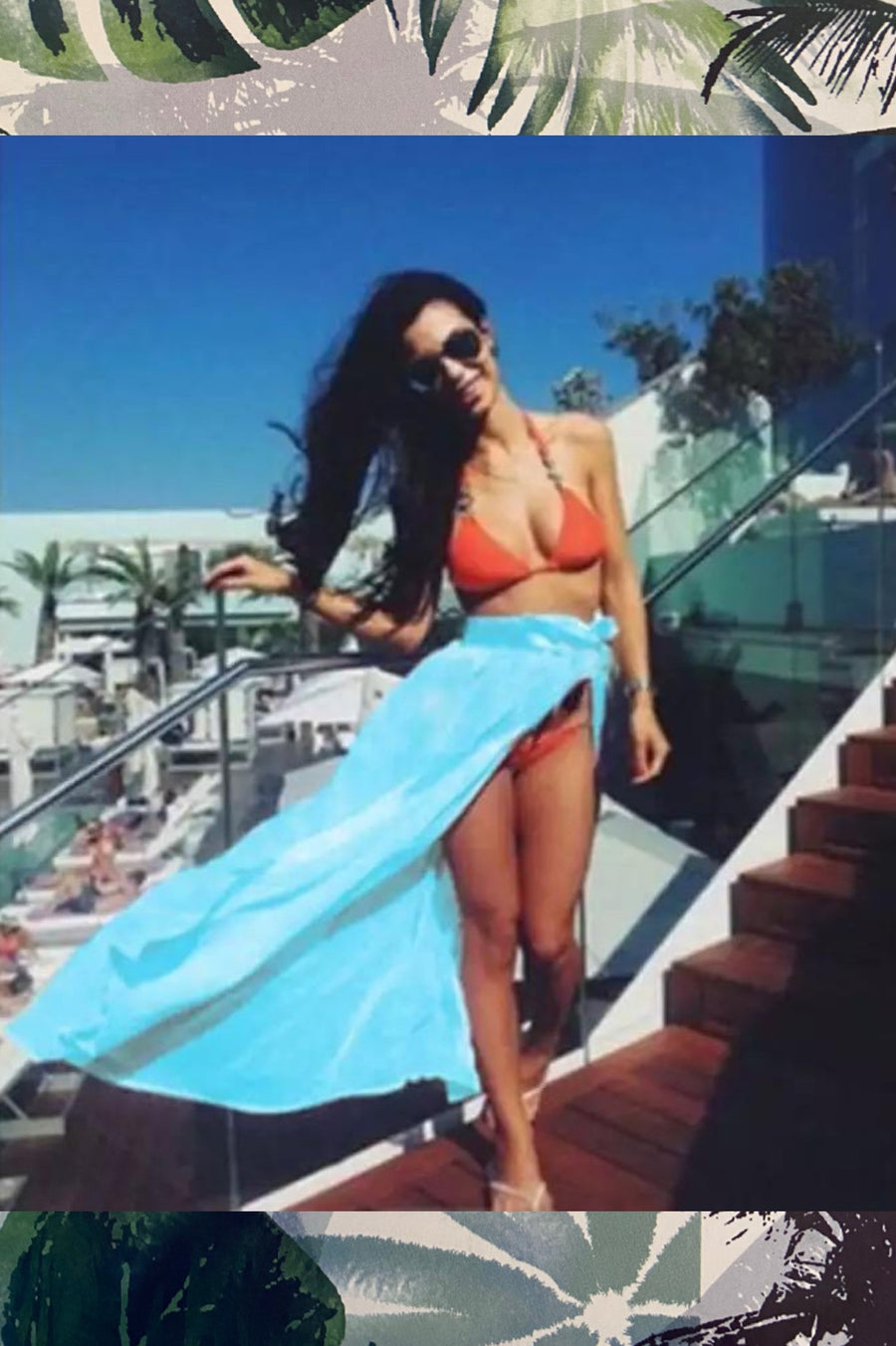 ‘Zara’ Chiffon Baby blue Maxi Skirt (4530837094509)