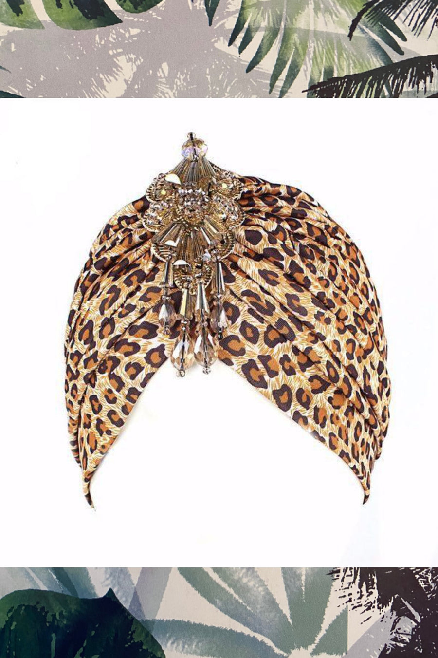 ‘Merin’ embellished leopard turban (1471985877101)