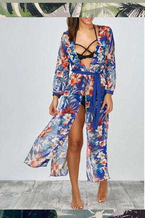 'Summer Solstice' Floral Maxi Cover Up (11075613652)