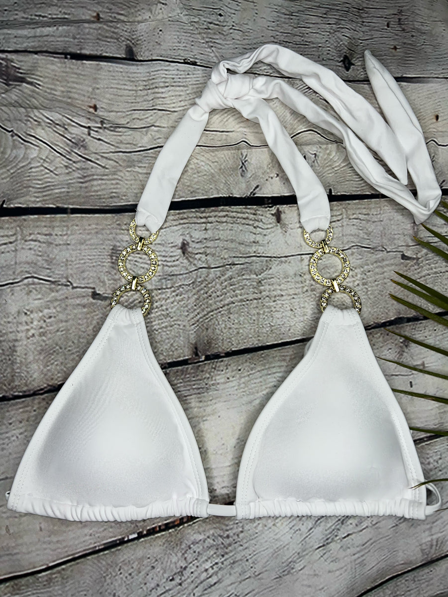 Ibiza Luxe Embellished Bikini in White (6777267257453)