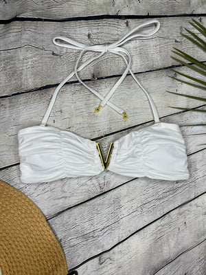 Copy of Ibiza Luxe Bandeau Bikini in White (6773005746285)