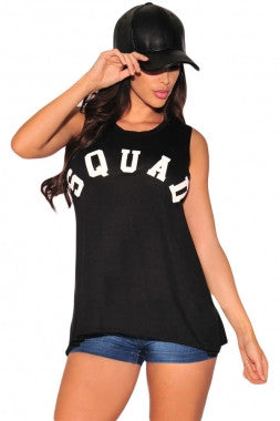 'SQUAD' black tank top. - Bikini Genie (10300839306)