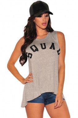 'Squad' grey tank top - Bikini Genie (10300712650)