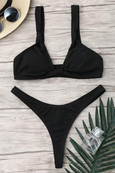 'Angel' Black Thong Bikini (11321945684)
