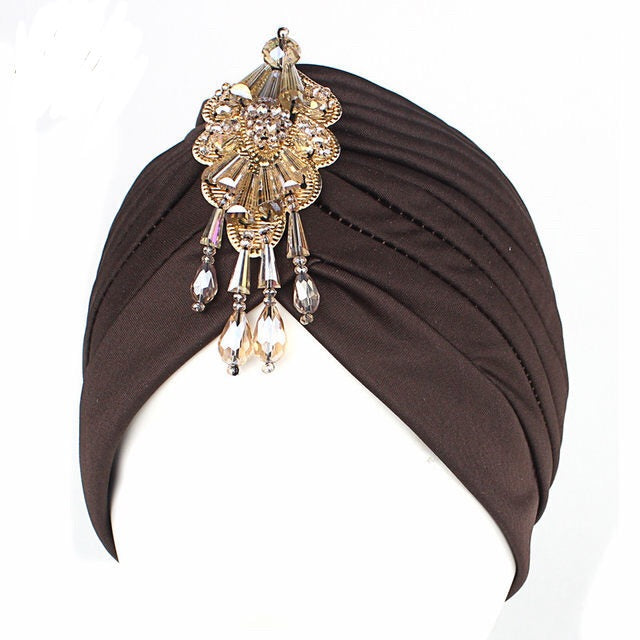 ‘Merin’ embellished black turban - Bikini Genie (1471984992365)