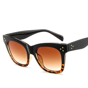‘Milan’ black and Leopard Sunglasses - Bikini Genie (1507486662765)
