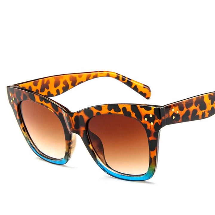 ‘ Milan’ Leopard and turquoise Sunglasses - Bikini Genie (1507486761069)