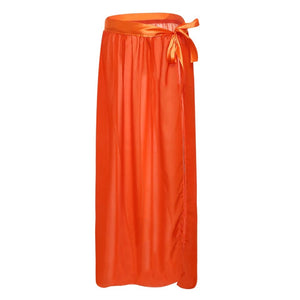 ‘Zara’ Chiffon Orange Maxi Skirt - Bikini Genie (1482233938029)