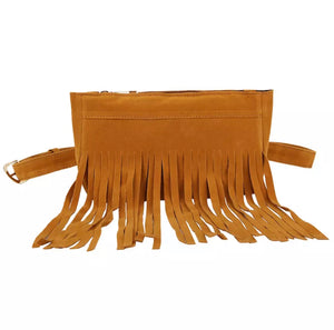‘Tarifa’ Tan Tassel Bum Bag - Bikini Genie (1498849869933)
