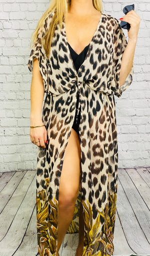 ‘ Nicole ‘ leopard cover up - Bikini Genie (4418664988781)