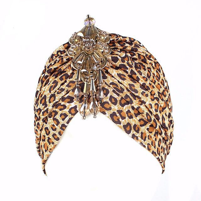 ‘Merin’ embellished leopard turban - Bikini Genie (1471985877101)