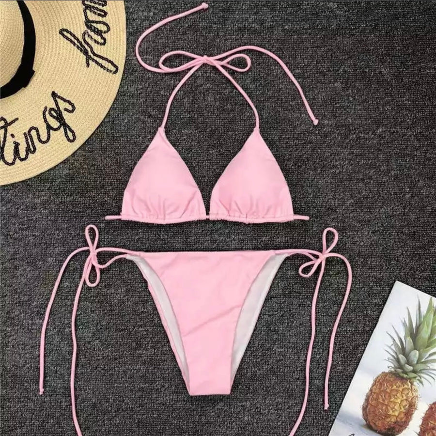 ‘Dion’ baby pink bikini - Bikini Genie (3893000274029)