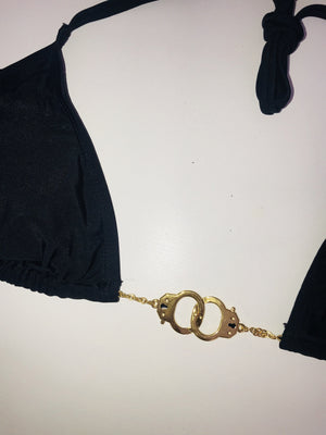 ‘Lady Danger’ Black handcuff bikini - Bikini Genie (1384662007917)