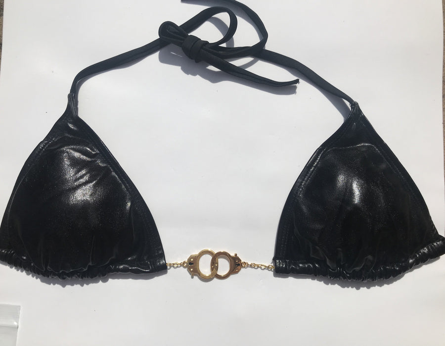 'Lady Danger’ Leather look handcuff bikini - Bikini Genie (1384652243053)