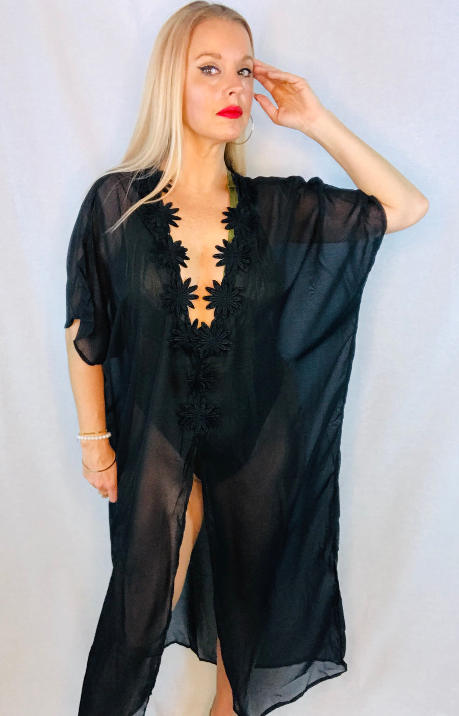 ‘ Tina ‘ Black cover up - Bikini Genie (1498627932269)