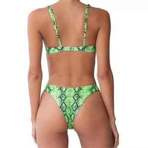 ‘Cassie’ neon green snakeskin bikini - Bikini Genie (3830829187181)