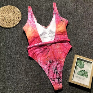 ‘Peaches’ snakeskin One Piece - Bikini Genie (3947057283181)