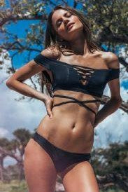 'Roxy' black off shoulder bikini (10462383956)